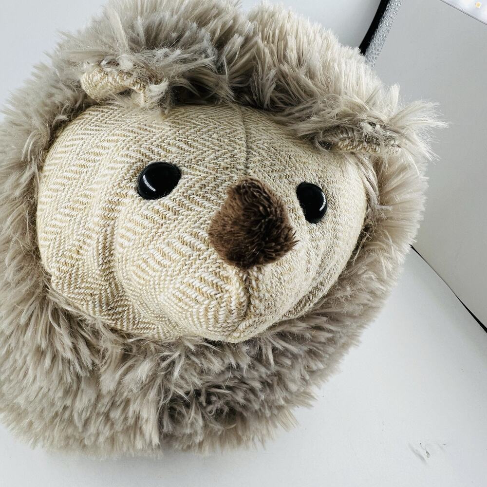 Hedgehog Plush MTY International Tan Gray Chubby Cute Stuffed Animal Plushie